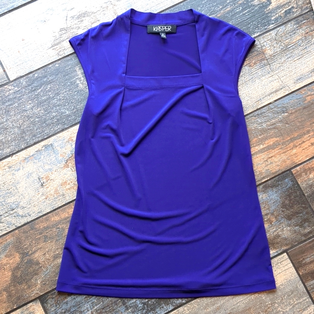 Kasper Purple Top Small, Y2K Vintage Sleeveless Classic Layers EUC